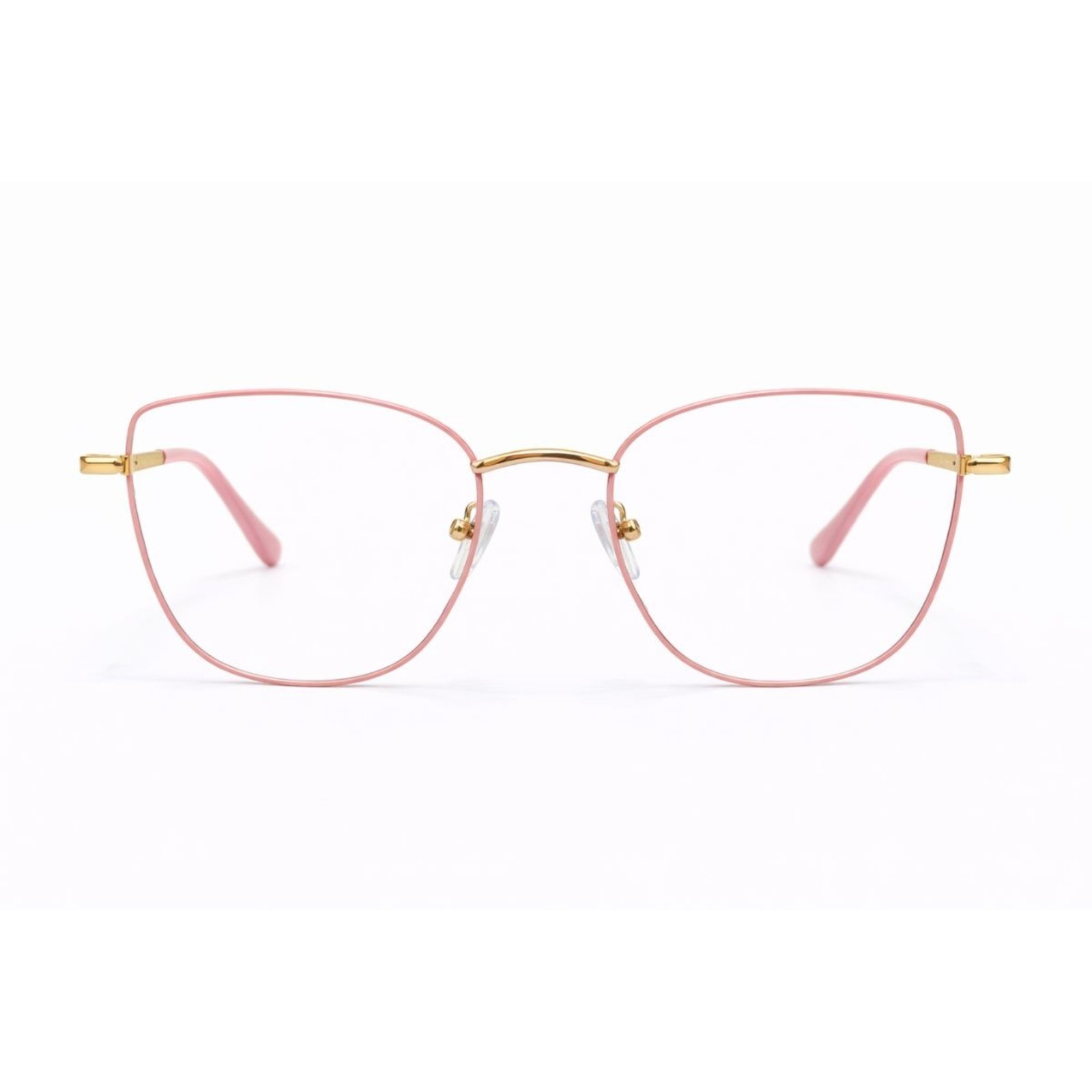 Armação Óculos Quadrada Haste Detalhe Fashion Rosa