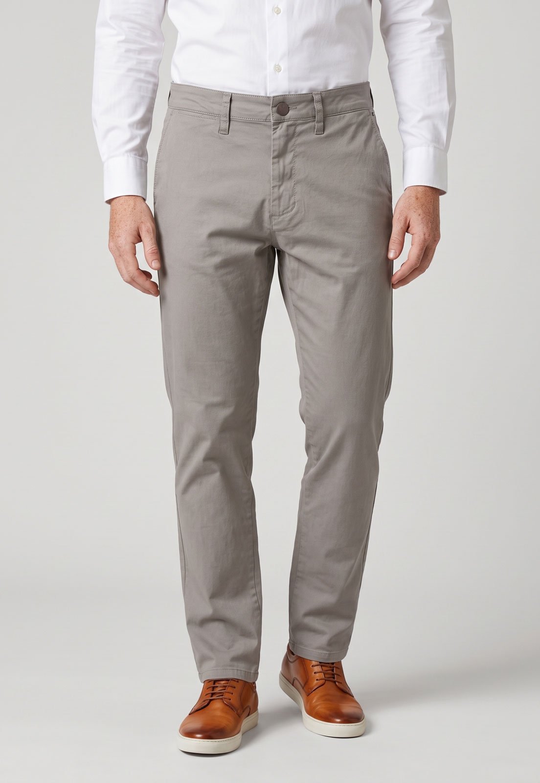 Calça Masculina Dudalina Reta Cinza