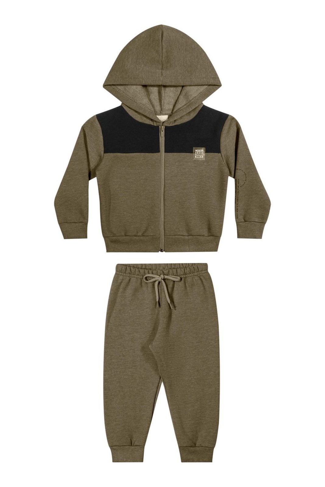 Infantil - Conjunto Menino Recorte Com Capuz Elian Verde