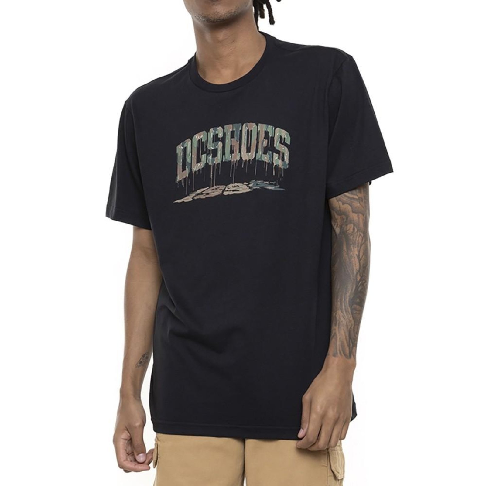 Camiseta DC Shoes Stacked Drip SM23 Masculina Preto
