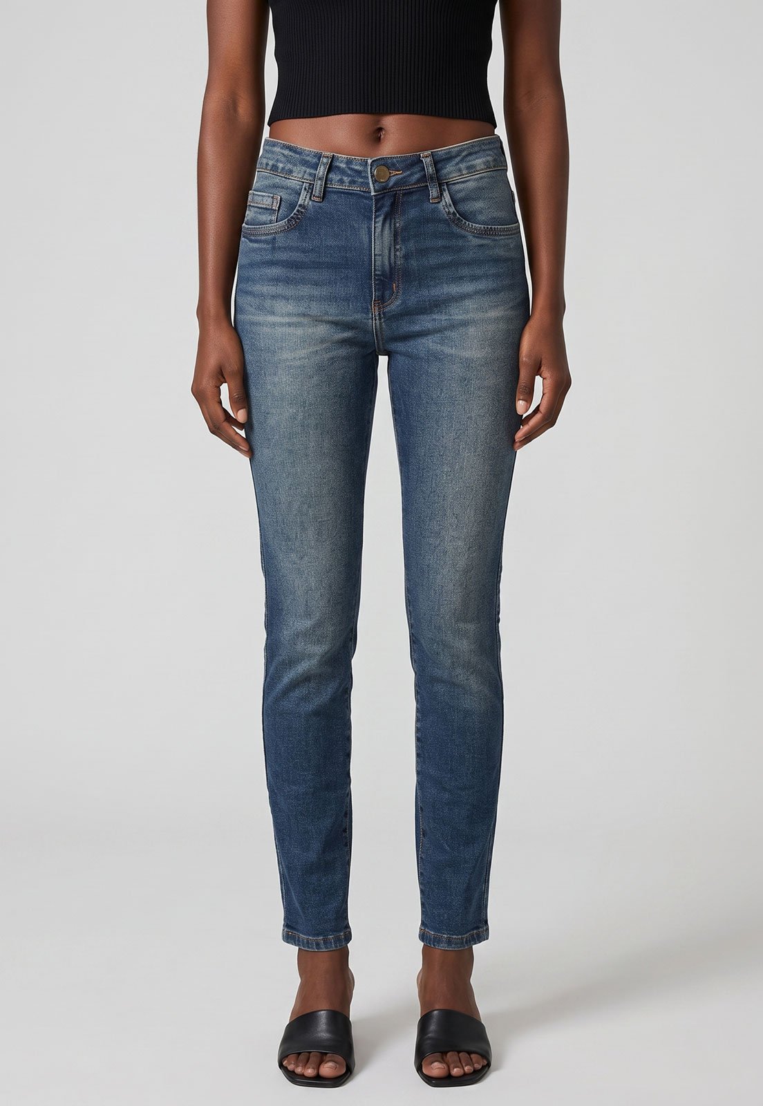 Calça Jeans Feminina Lança Perfume Skinny Azul