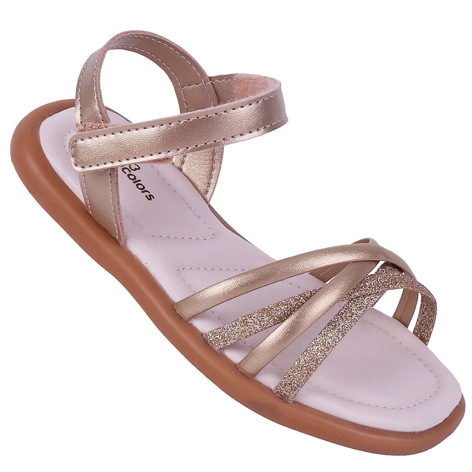 Infantil – Sandália Feminina Fofura Worldcolors – Ouro