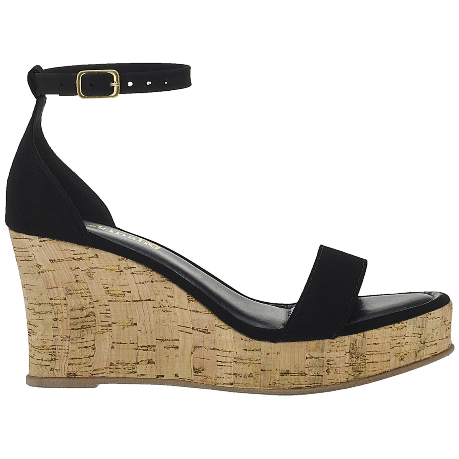 Sandália Feminina Salto Plataforma Anabela Shekinah Lançamento Confortável Moda Preto