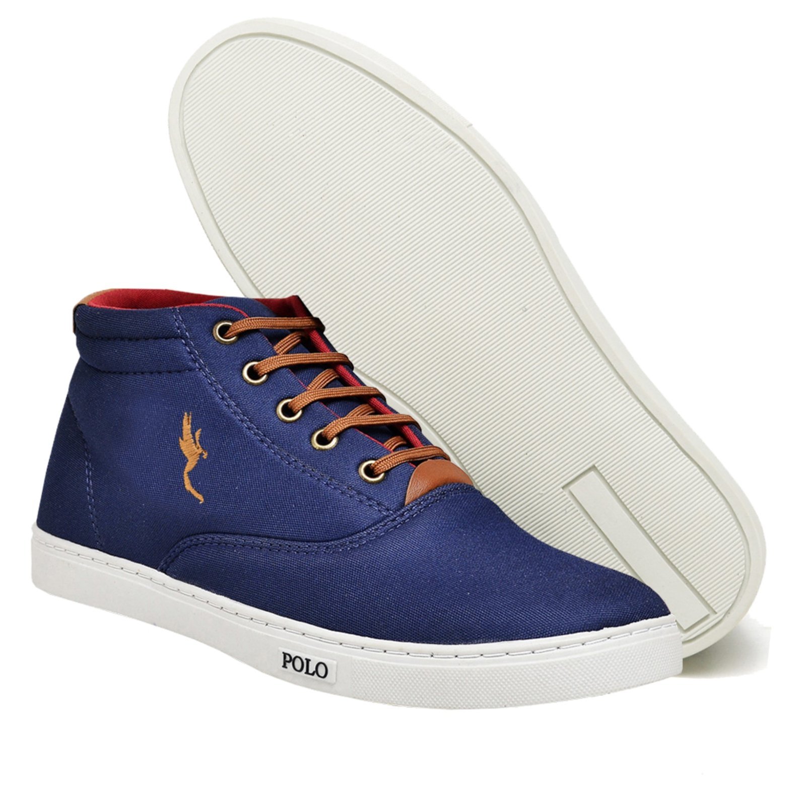 Tenis Botinha Masculina Casual Cano Medio Confortavel 7800 Azul