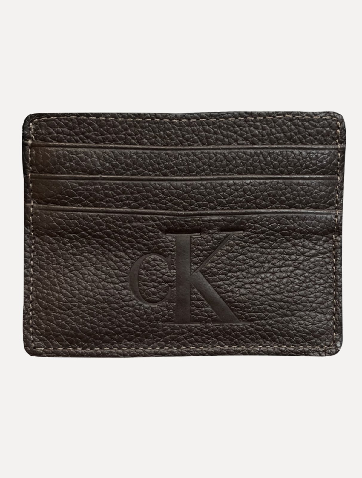 Carteira Calvin Klein Jeans Porta Cartão CK Queima Marrom Café