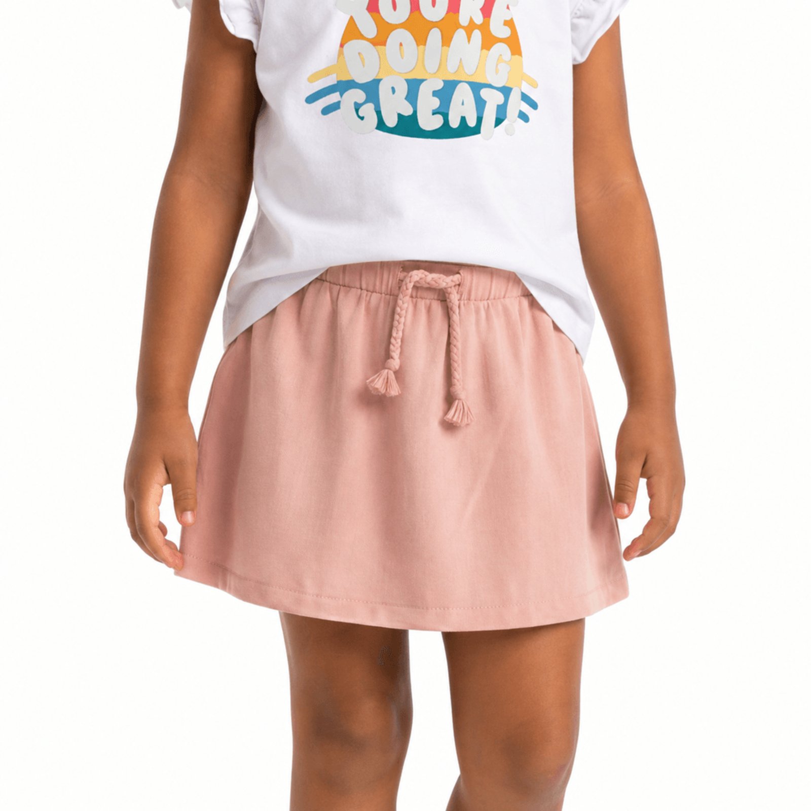 Infantil - Short Saia Menina Rainbow Alphabeto Rosa Rosa