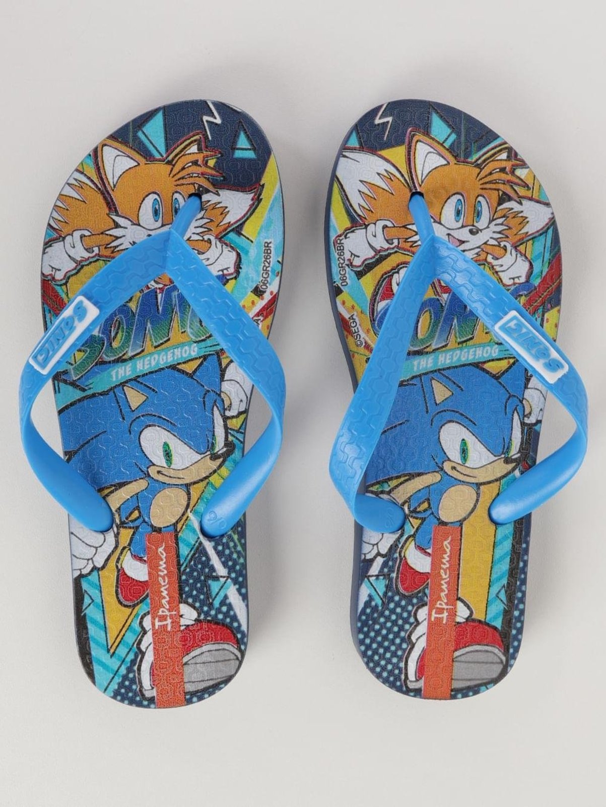 Chinelo Sonic Lets Ipanema Juvenil Para Menino - AZUL/AMARELO