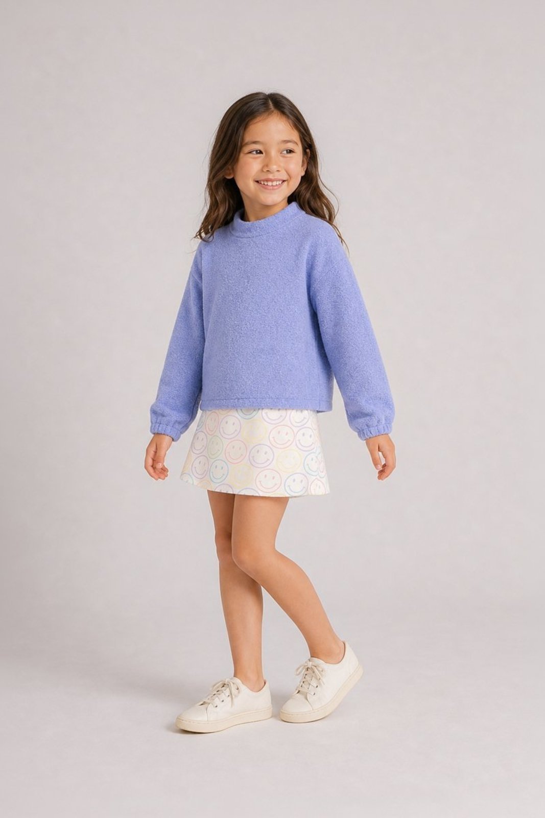 Infantil – Conjunto Bugbee Menina em Malha Estampada Azul