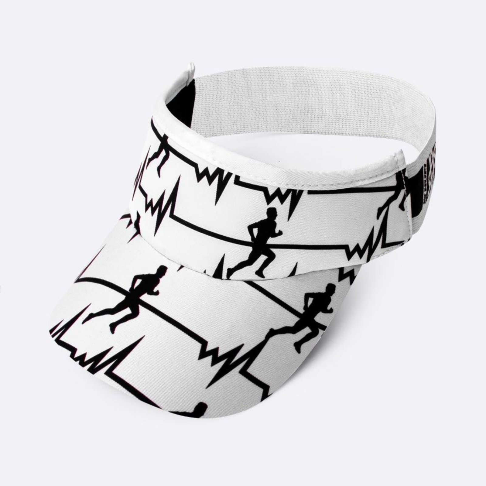 Viseira para Corrida HUPI Run Beats Branco Branco