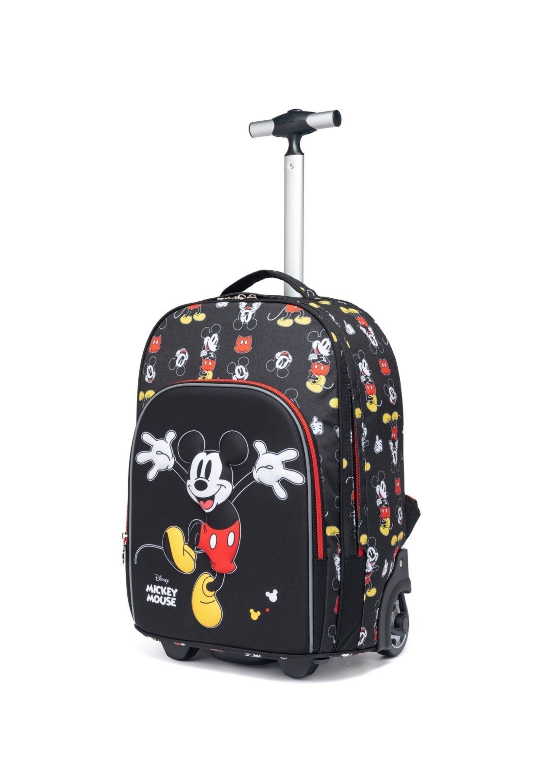 Vista 3 Infantil - Kit Mochila Rodinha Lancheira Estojo Disney Escolar Mickey Mouse preto Disney preto