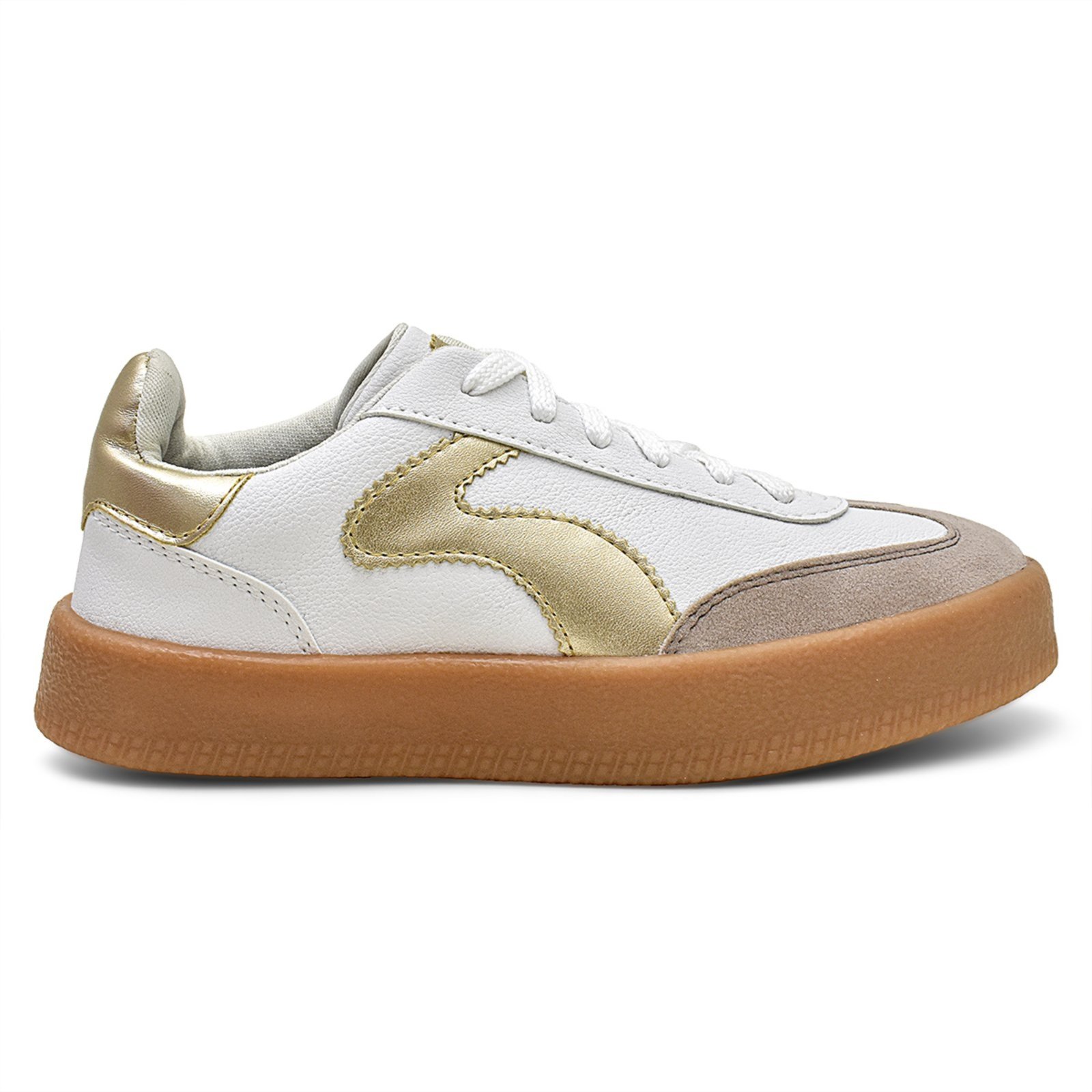 Tênis Feminino Bkarellus Moda Streetwear Casual Confortável Branco