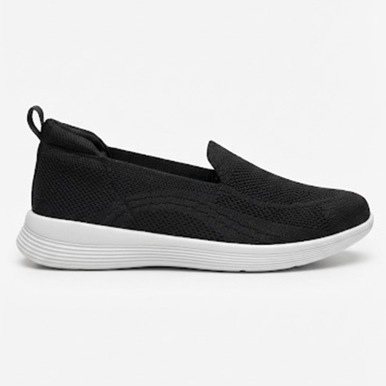 Tênis Feminino Usaflex Slip On Tecido Tricot Joanetes Preto