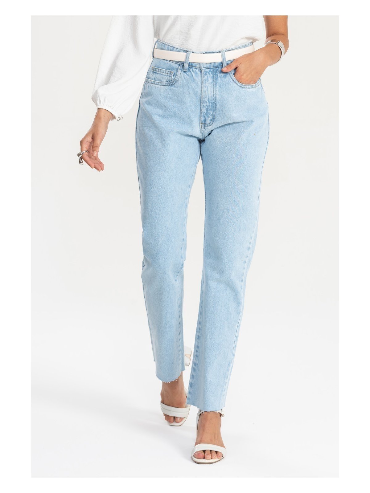 Calça Jeans Reta Bella Jeans Claro Feminina