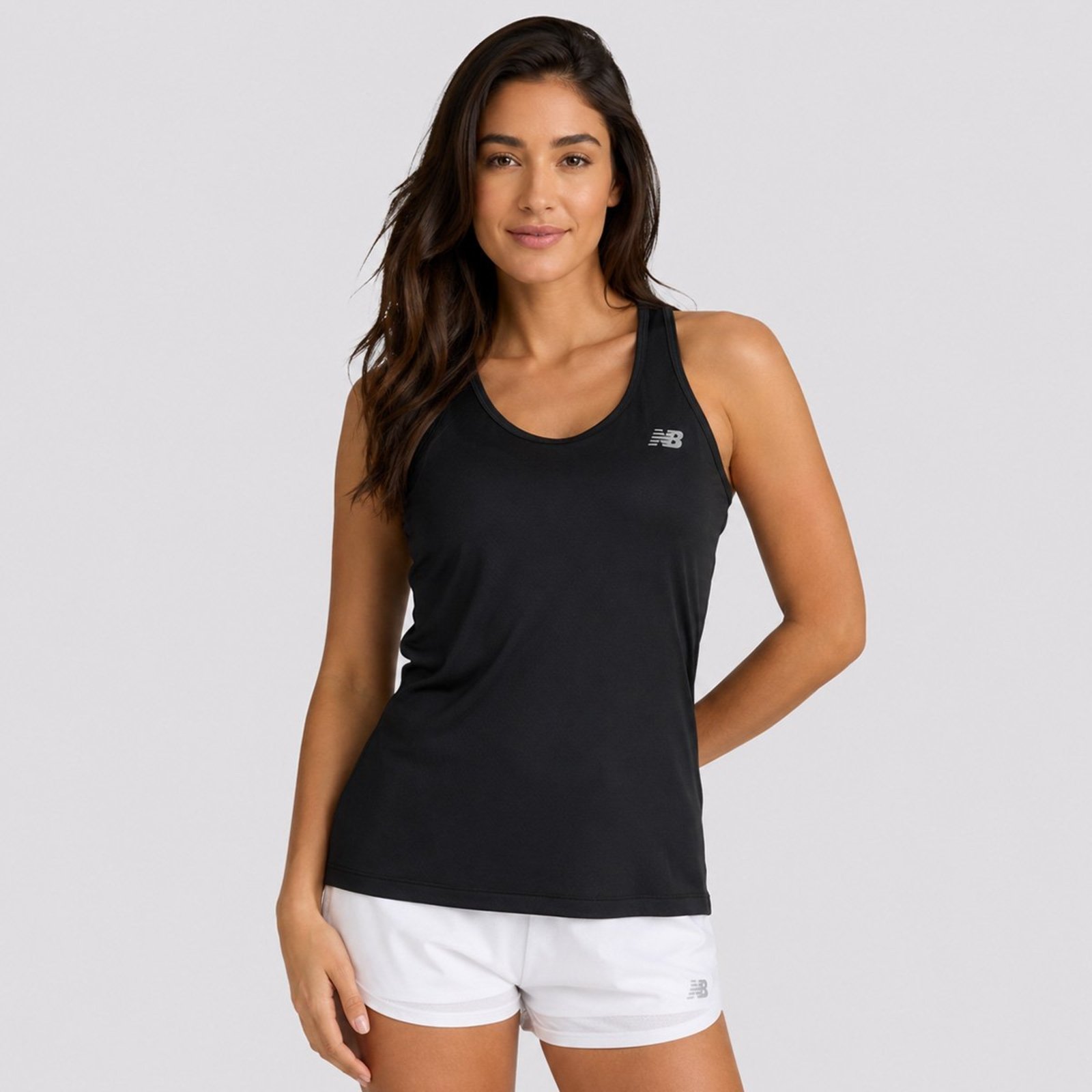 Regata New Balance Sport Essentials Logo Feminina Preta
