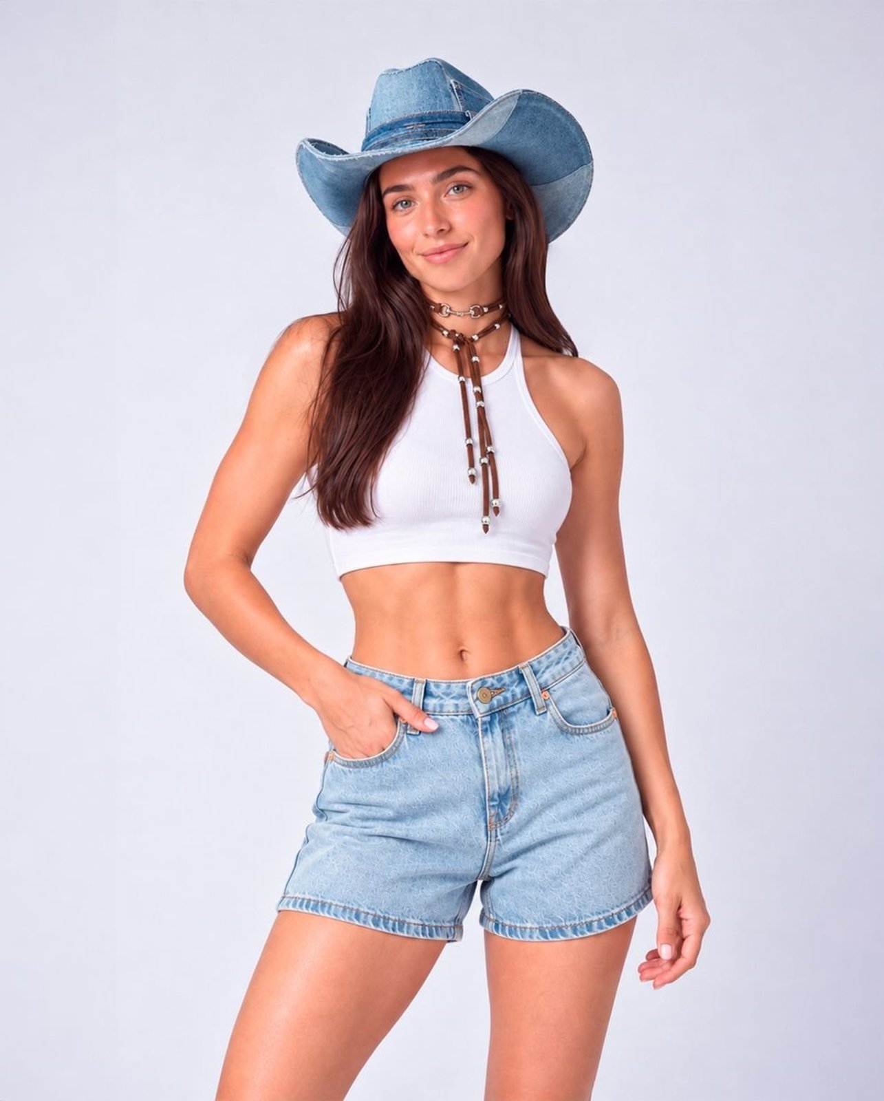 Shorts Jeans Mom Feminino com Bolsões e Lapela 25823 Clara Consciência