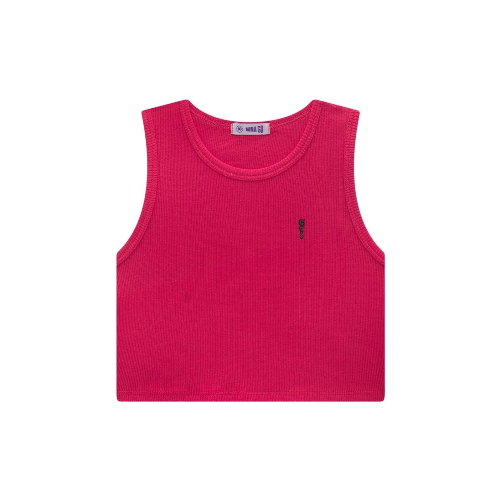 Infantil - Regata Menina Cropped em Ribana Canelada