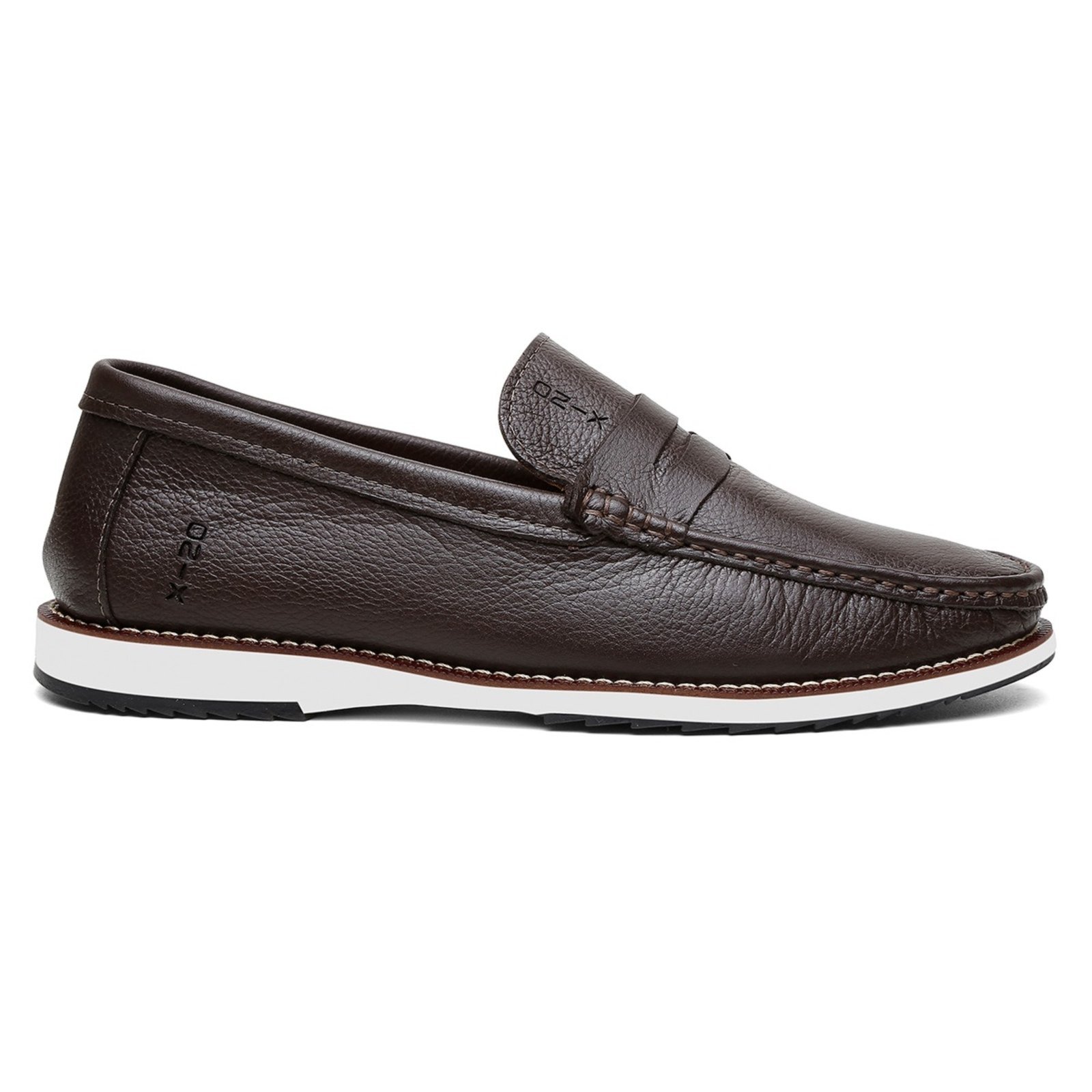 Mocassim Masculino Couro Dockside Casual Moderno Café