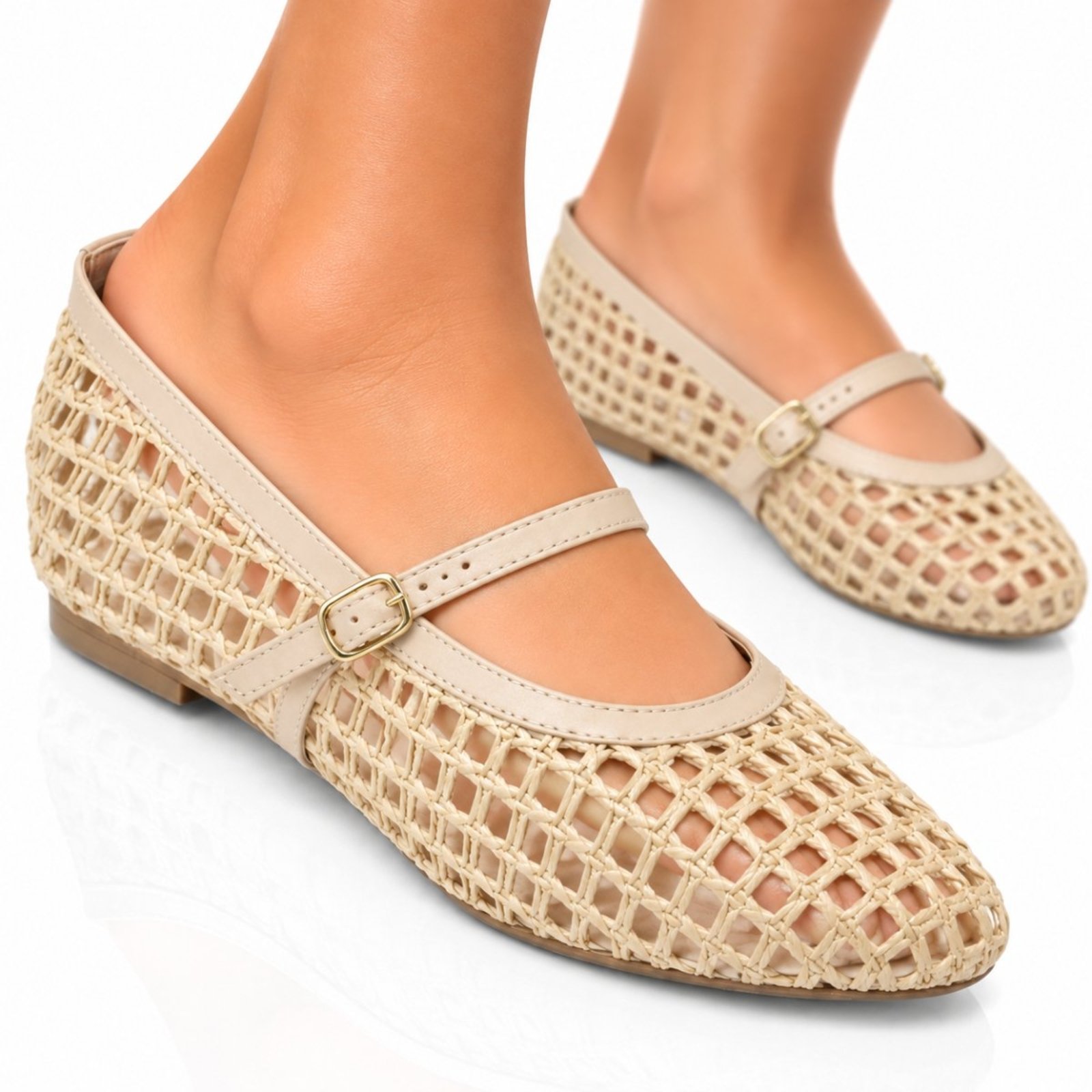 Sapatilha Tramada Hannah Footwear Redinha Vazada Vintage 5409 Buzios Nude