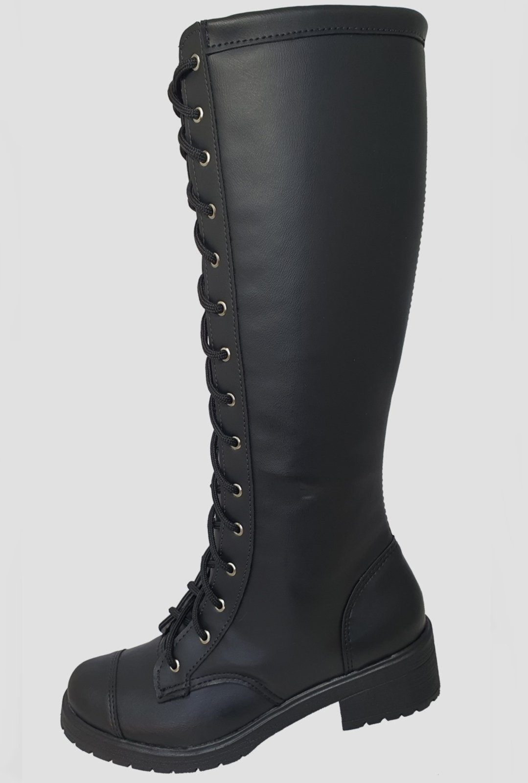 Bota Montaria Cano Alto Moda Pé Estilo Militar Preta
