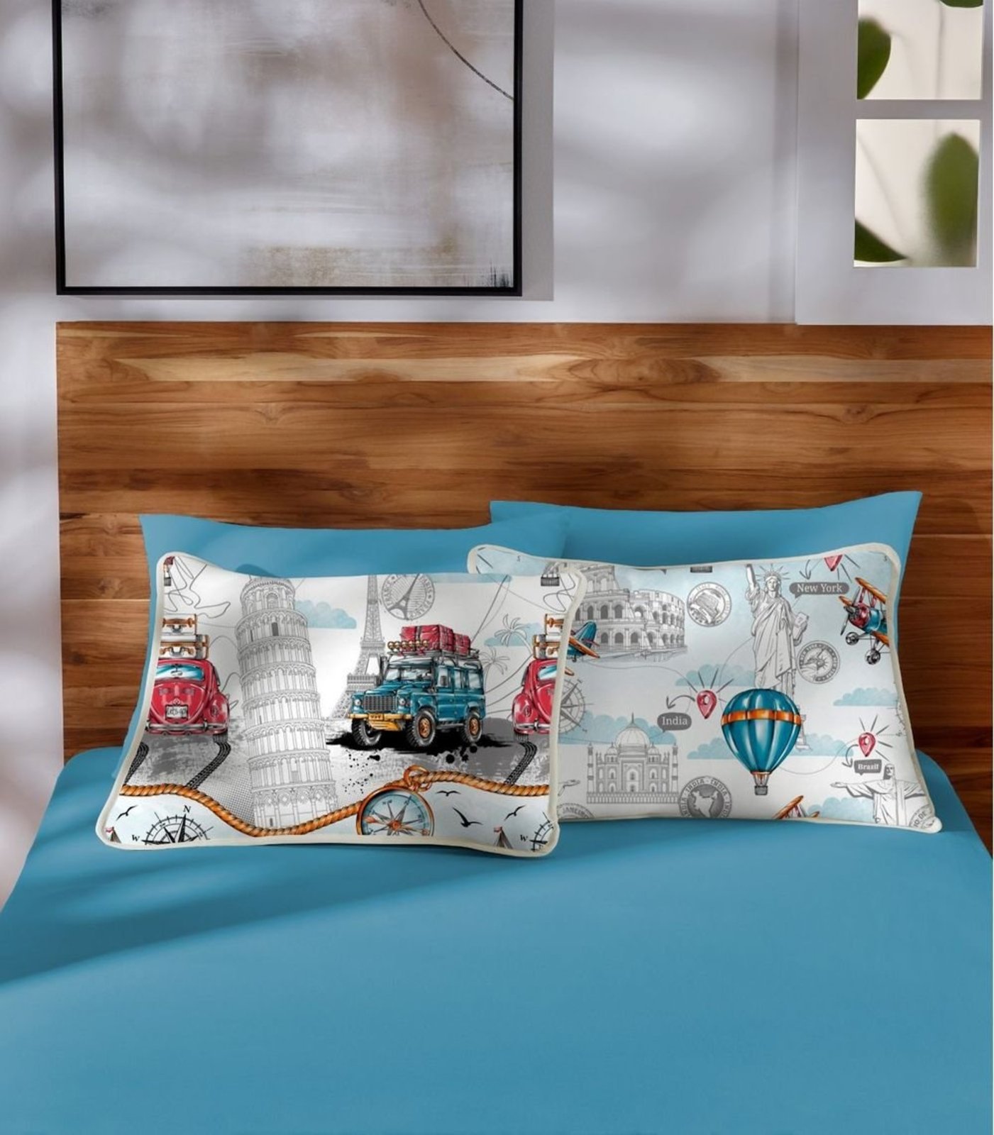 Jogo de Cama Casal Game On Vivaldi Azul