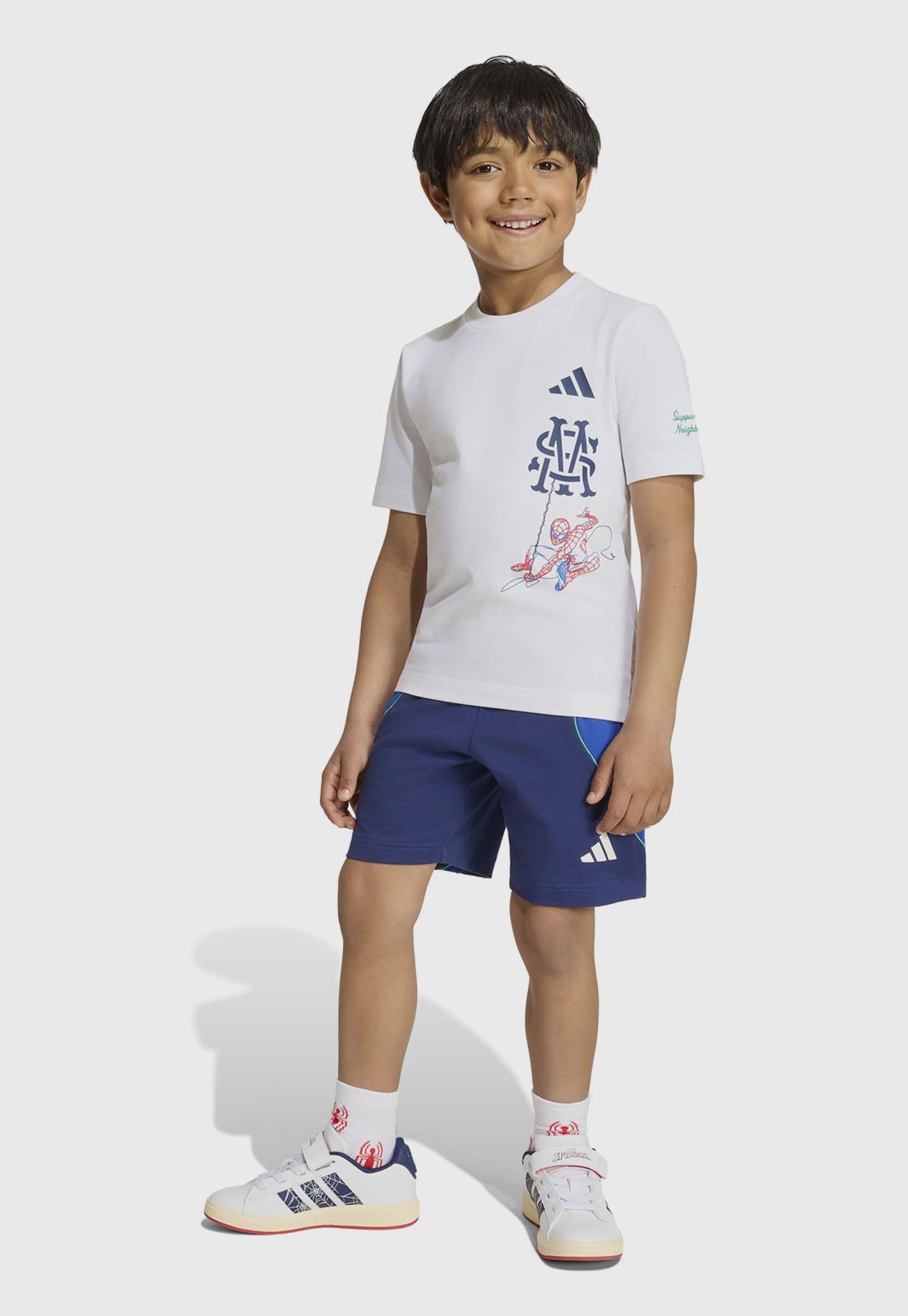 Infantil - Conjunto Curto adidas Sportswear Spider-Man Branco