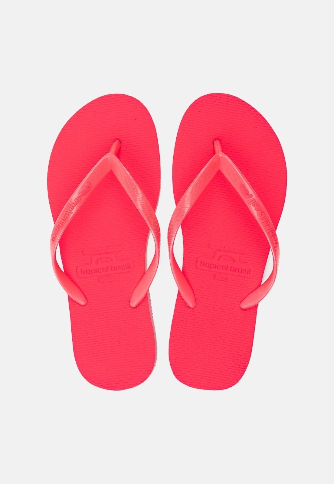 Chinelo Tropical Brasil Bi-Color Slim Rosa Fluor