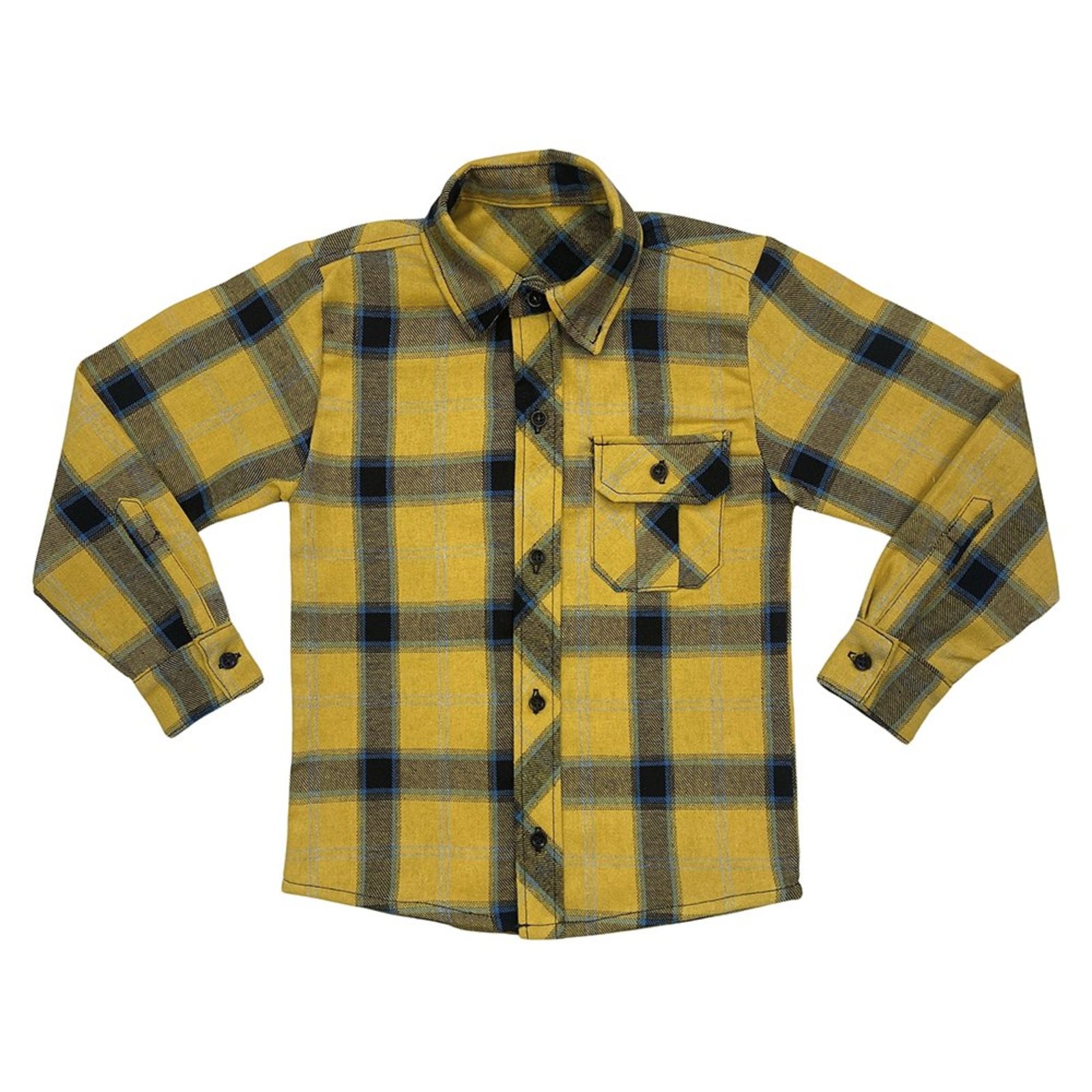 Infantil - Camisa Juvenil Look Jeans Manga Longa Xadrez Flanelado