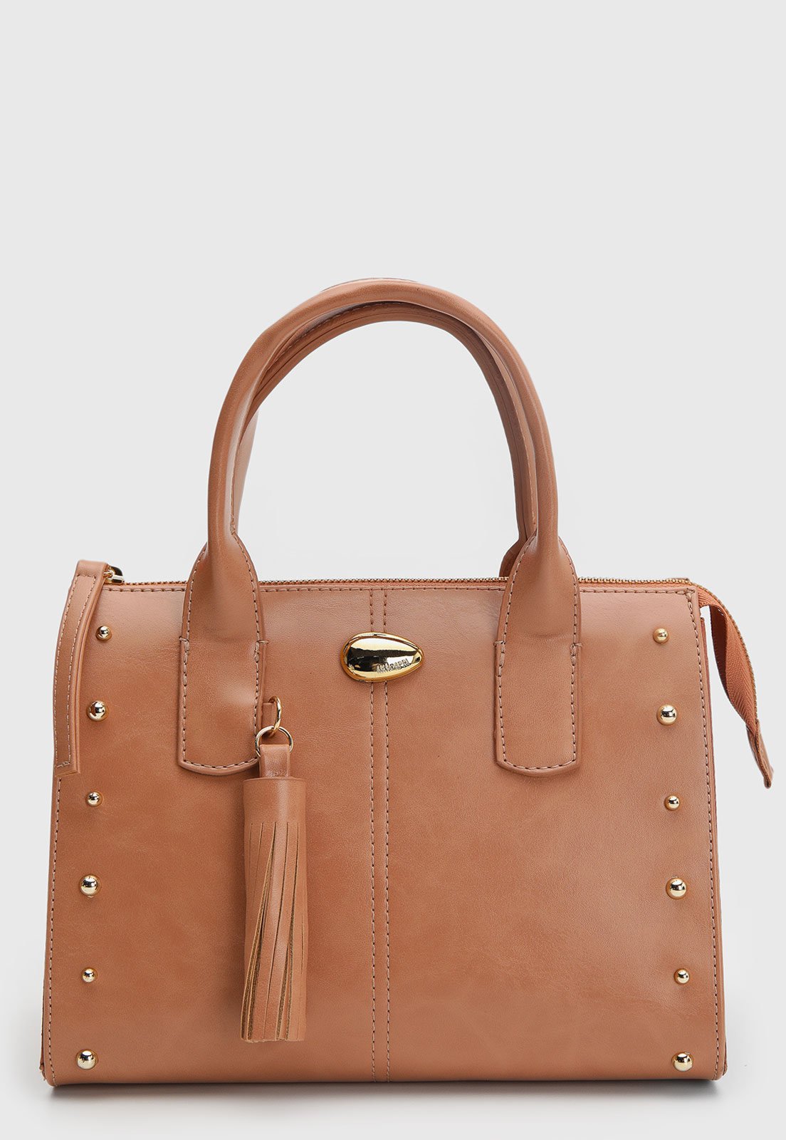Bolsa Feminina Anacapri Grande Tachas Caramelo
