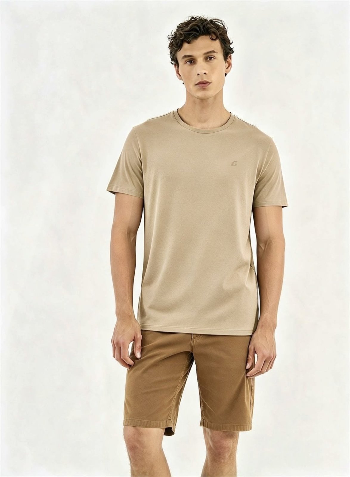 Camiseta Masculina Essential Algodão - Pima Colcci Bege Bisquet