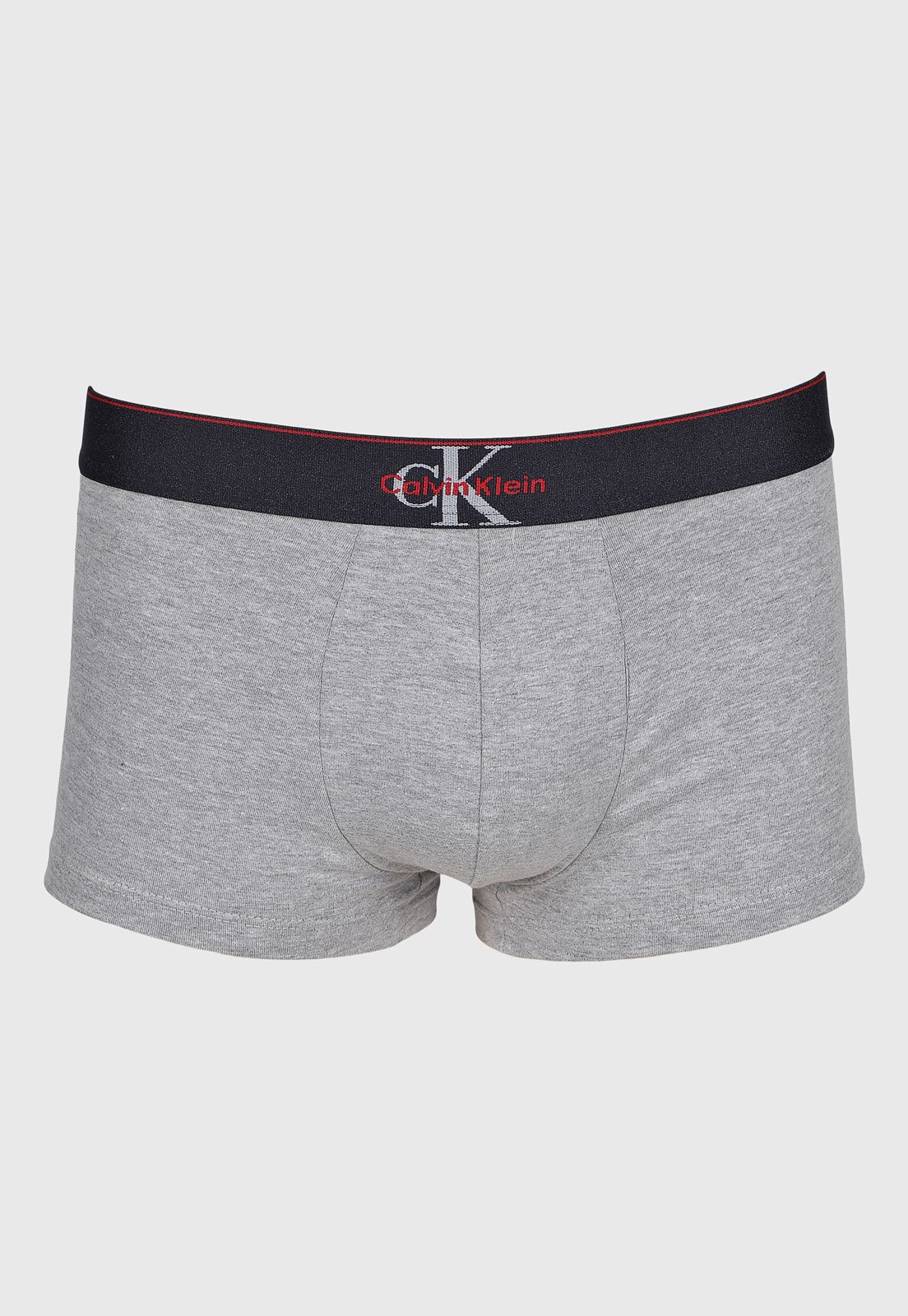 Cueca Masculina Calvin Klein Low Rise Trunk Cotton Graphic Cinza Mescla
