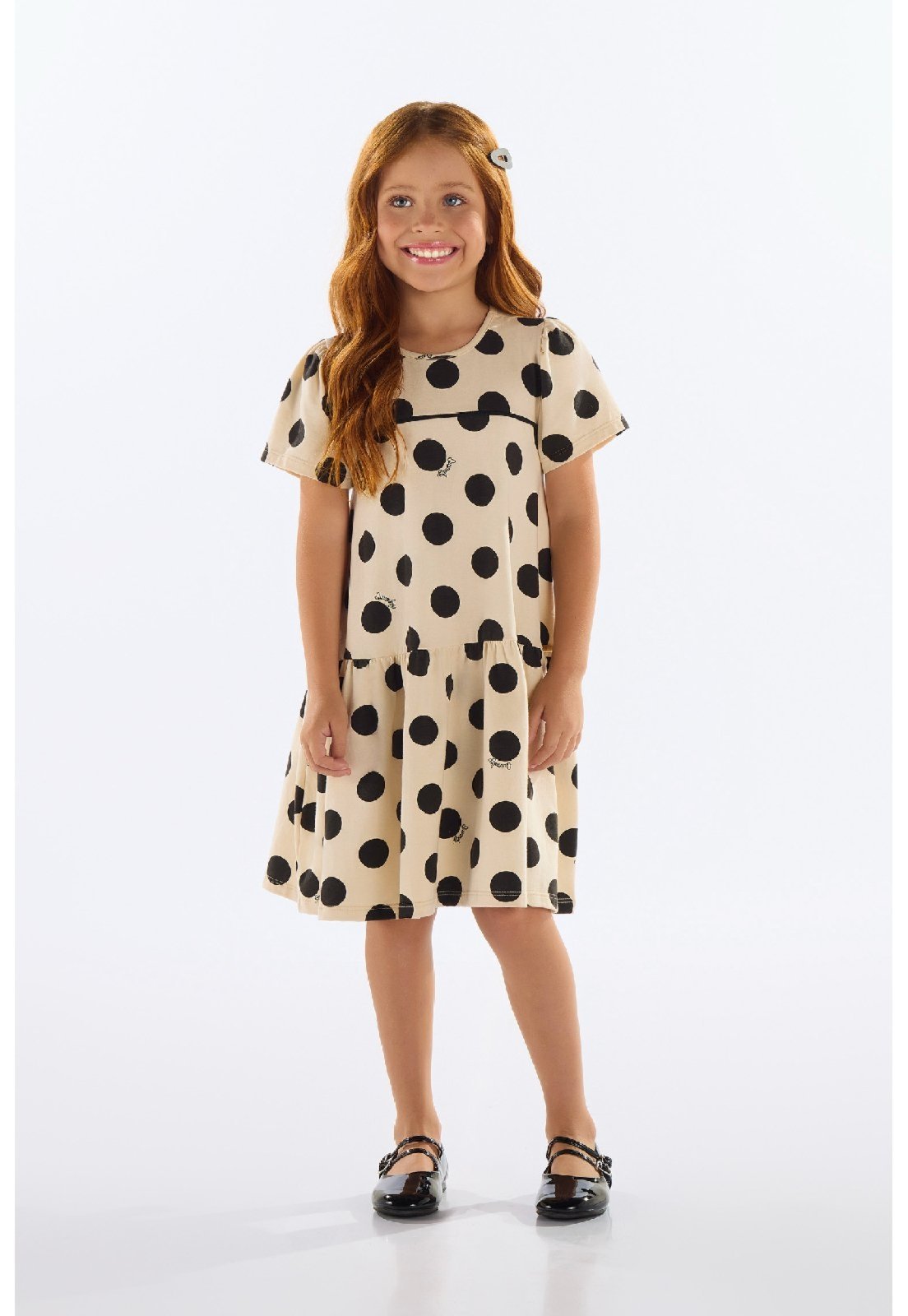 Infantil – Vestido de Bolinhas Quimby Preto