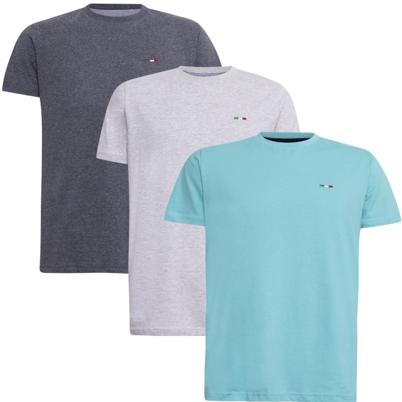 Kit 3 Peças Camisetas Básicas Masculina FMF em Algodão Premium no Estilo Tommy Bordado Itália