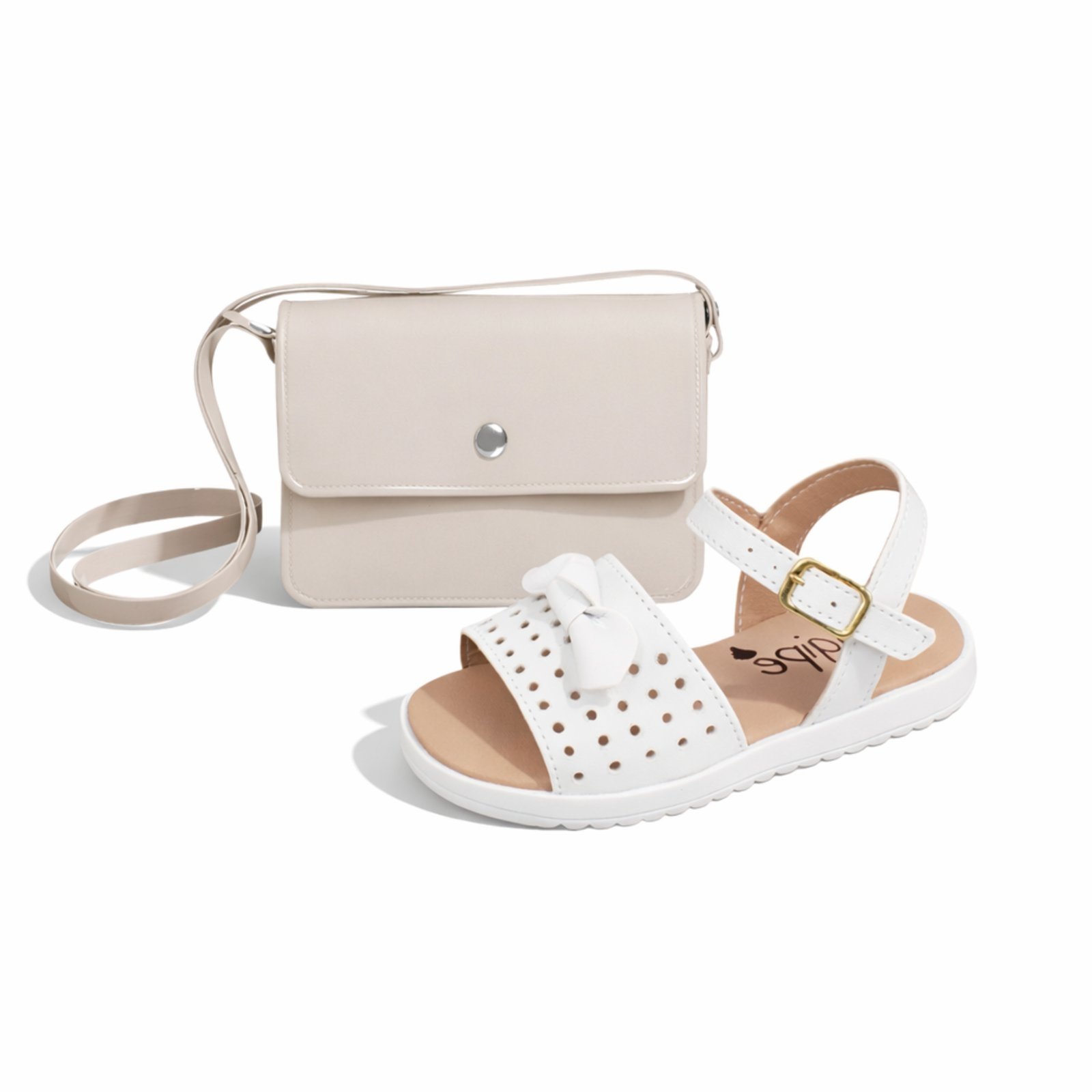 Infantil - Kit Menina sandália fofa confortável + bolsa para meninas , motinha, calça transversal