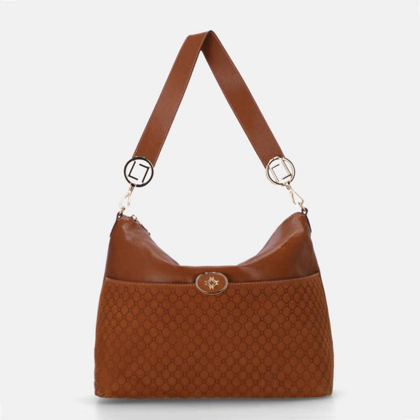Bolsa Hobo Grande Bison Caramelo - 2000947 Luz da Lua