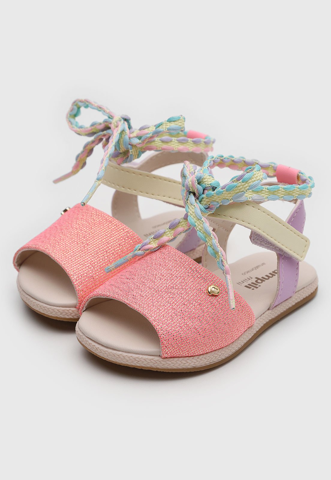 Infantil - Sandália Pampili Espadrille Lala Rosa Multicolorido
