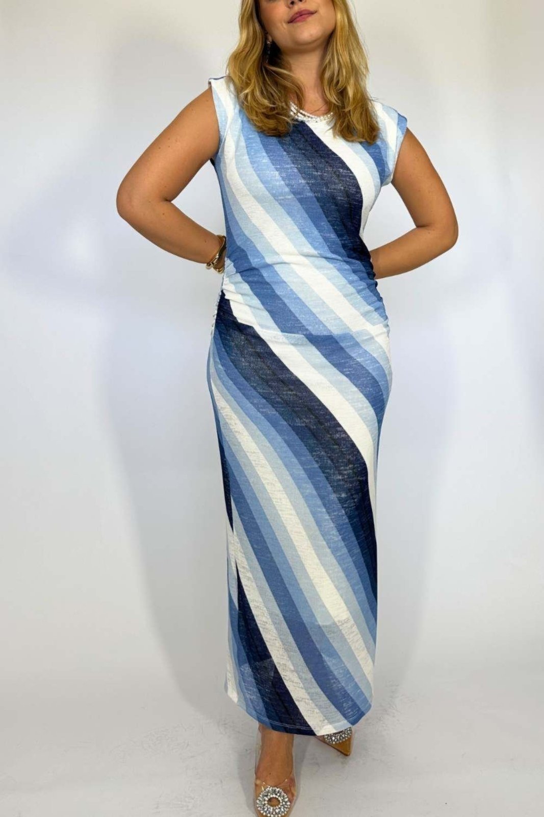 Vestido Vanibele Malha Azul