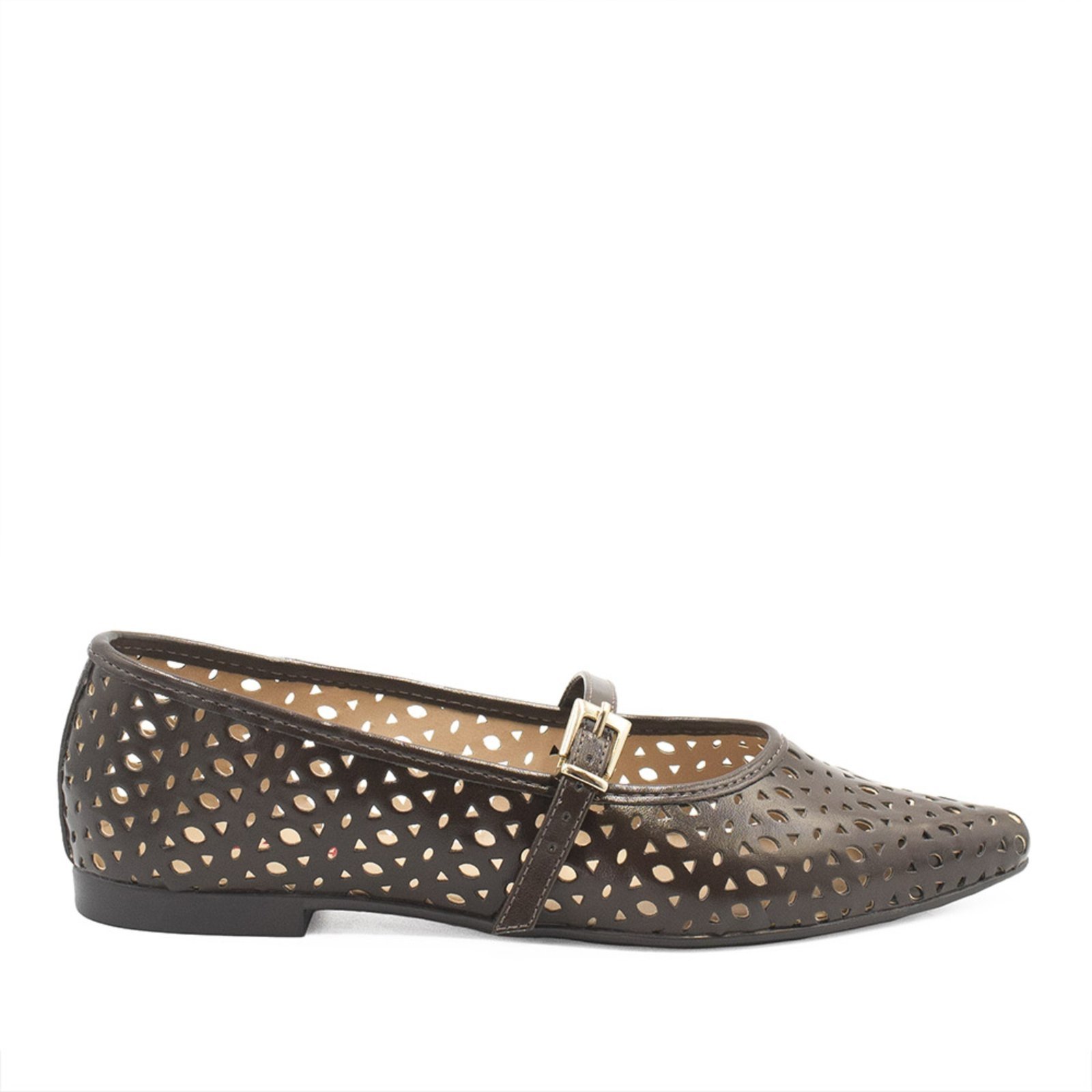 Sapatilha Bico Fino Zatta Lasercut Cecilia Marrom
