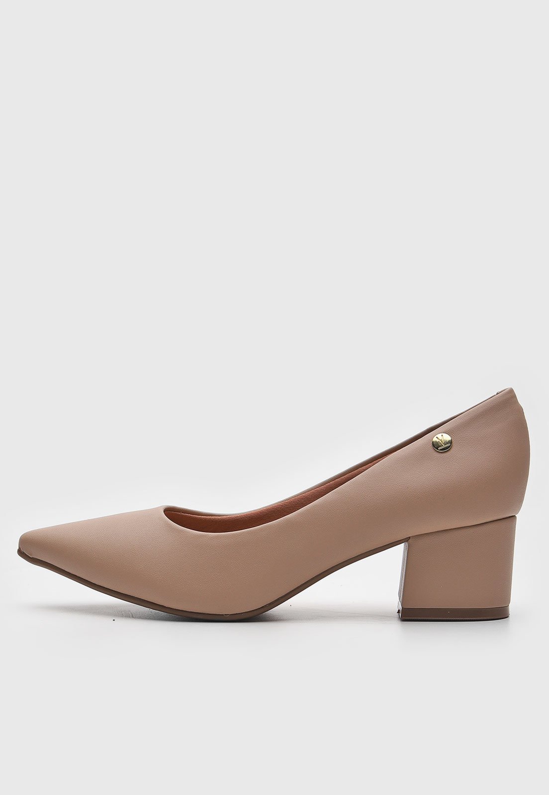Scarpin Vizzano Salto Grosso Bege