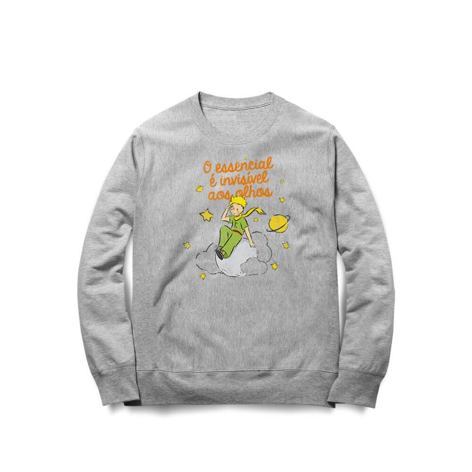 Moletom O Pequeno Príncipe Essencial - Mescla Cinza - Casual - Studio Geek