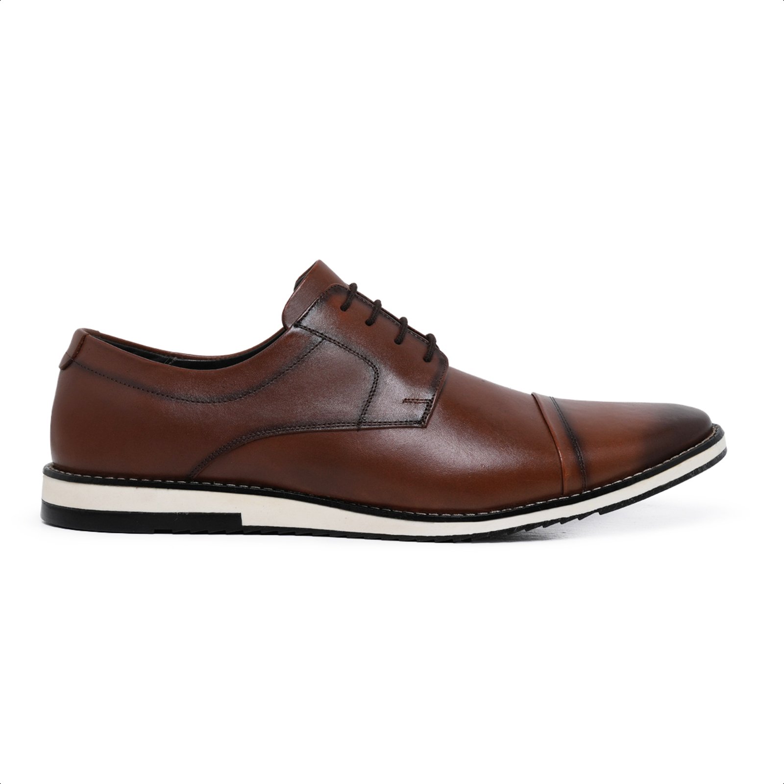 Sapato Casual Derby Megane Masculino Paulo Vieira cor Caramelo