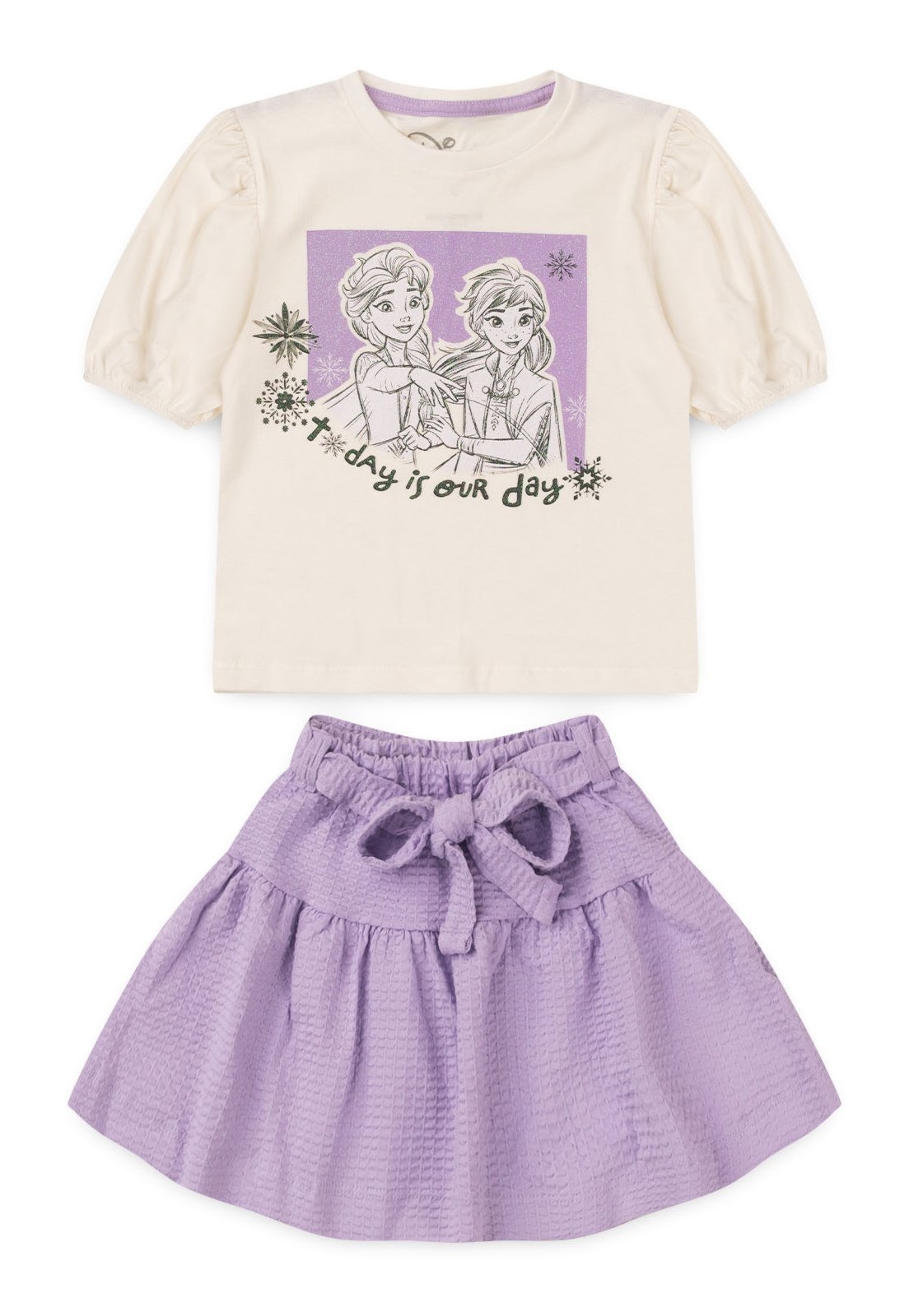Vista 2 Infantil - ConjuntoDisney Feminino Frozen off-white Disney off-white
