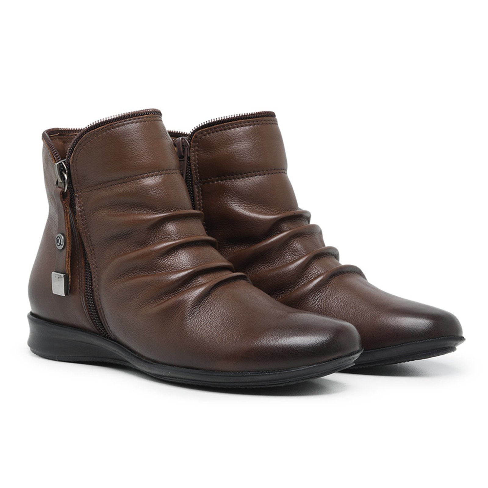 Bota Feminina Cano Curto Couro Muito Macio, Mod. 0703 Tamanho Grande Especial