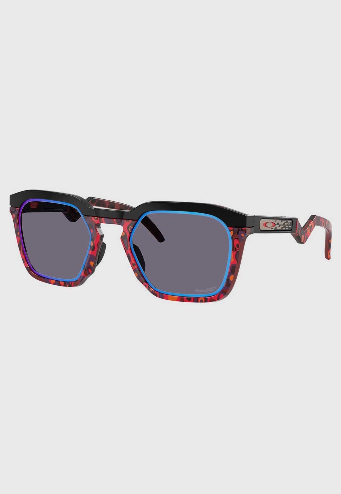 Óculos de Sol Oakley Design Geométrico Vermelho