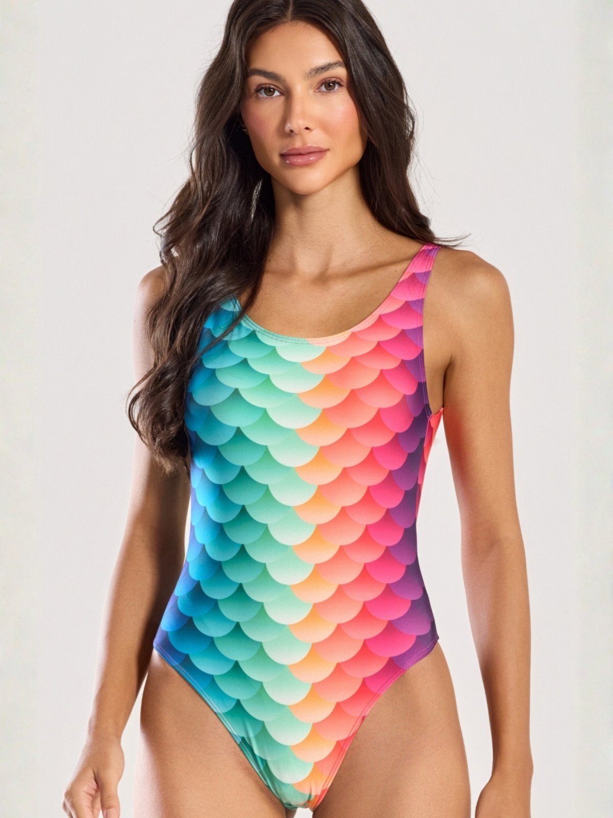 Body Feminino Regata Maiô Cavado Sereia Colorida Carnaval