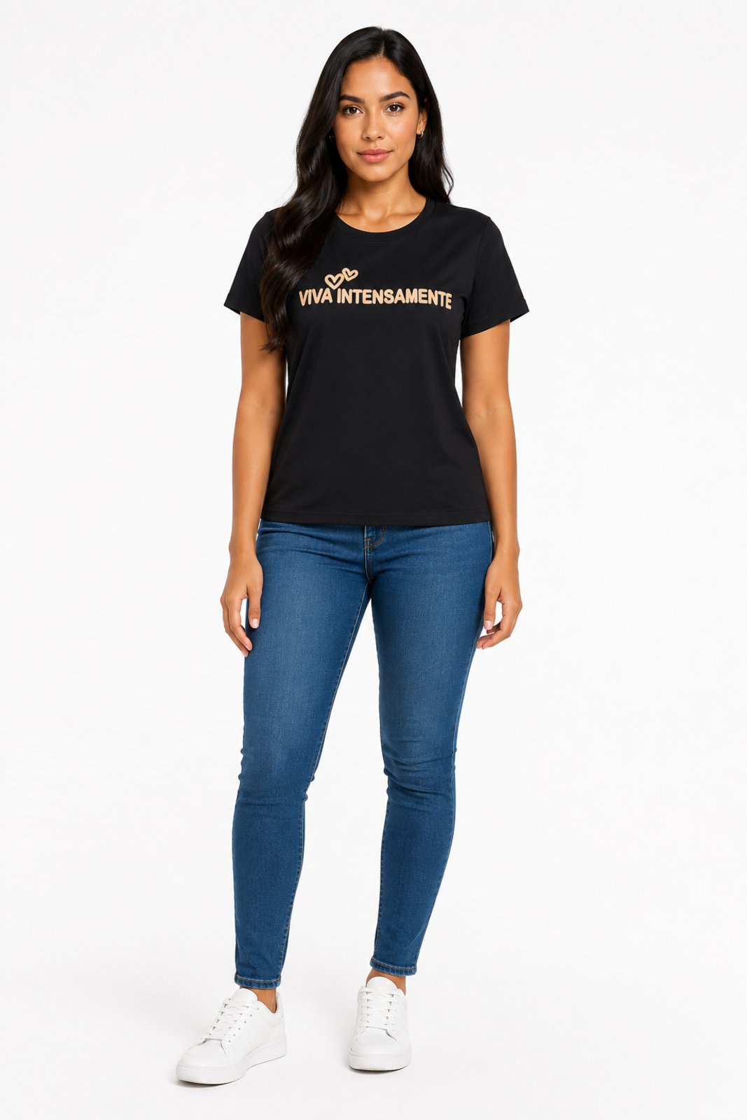 T-shirt Feminina D Bell Outlet Frase Preta