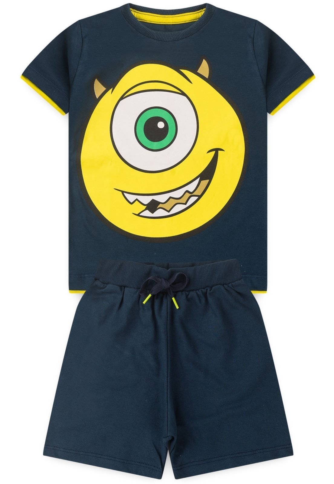 Vista 3 Infantil - Conjunto Masculino Bermuda e Camiseta Monstros S.A Disney® azul marinho Disney azul marinho