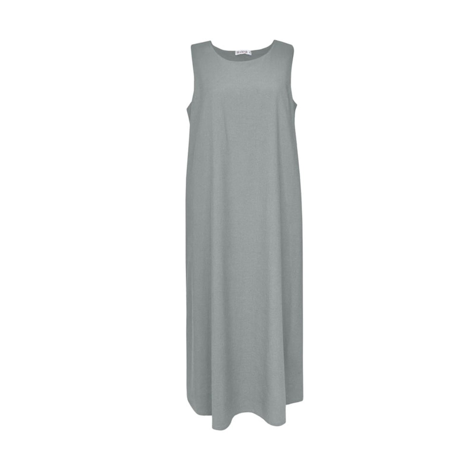 Vestido Feminino Biamar Longo Viscose Linho Cinza