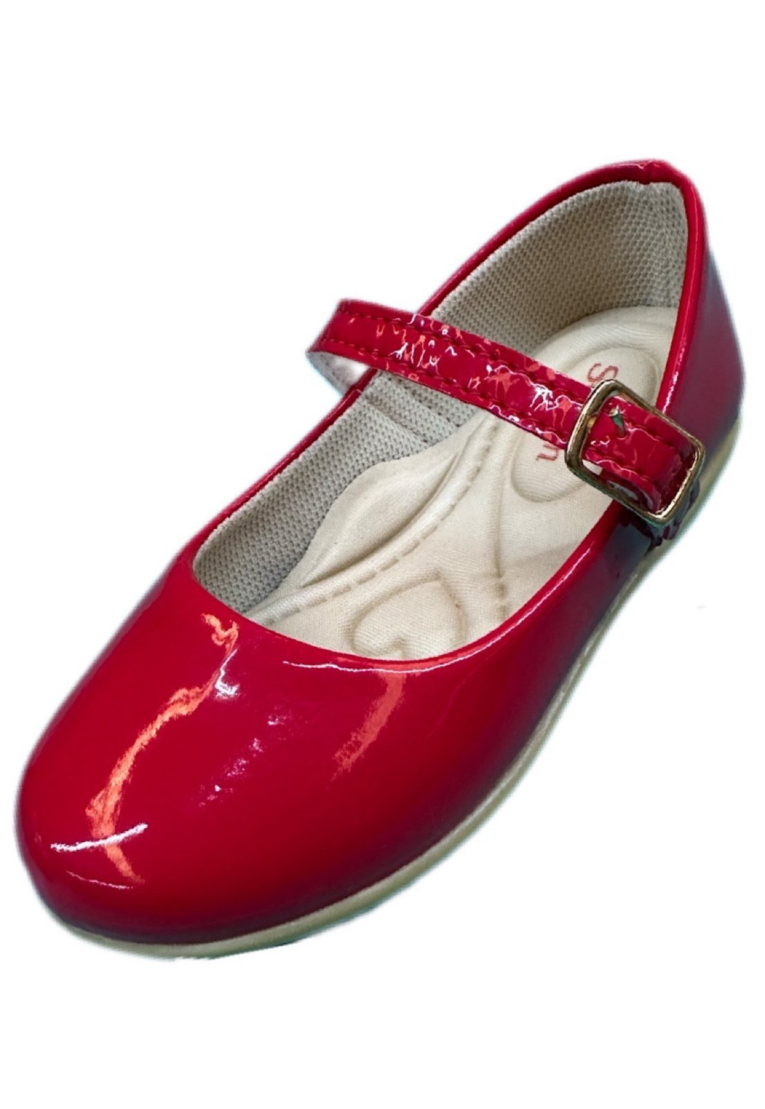Infantil – Sapatilha Rasteira Verniz Solzim Lisa Vermelho