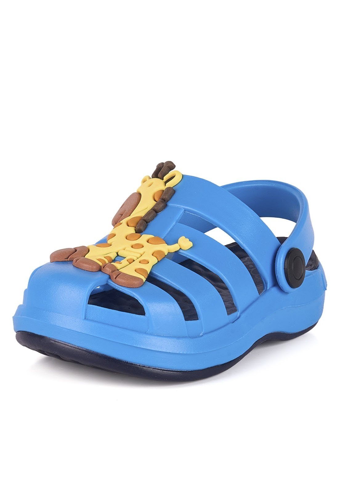 Infantil - Sandália Babuche Plugt Menino Pop Girafa Sorriso Azul