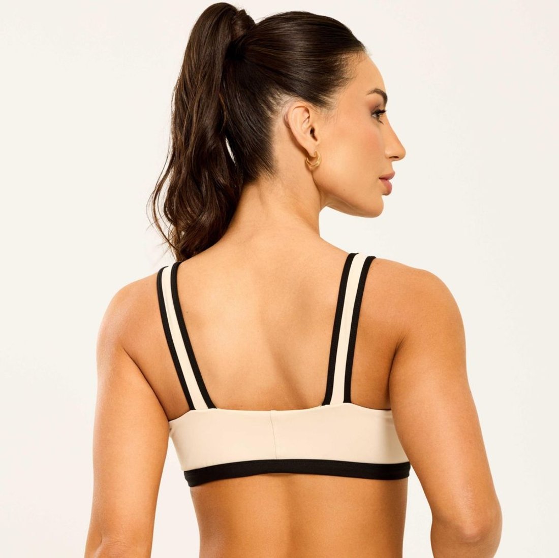 Vista 3 Top Cosmo Soft Beige Poliamida Com Bojo Donna Carioca off-white beige Donna Carioca off-white beige